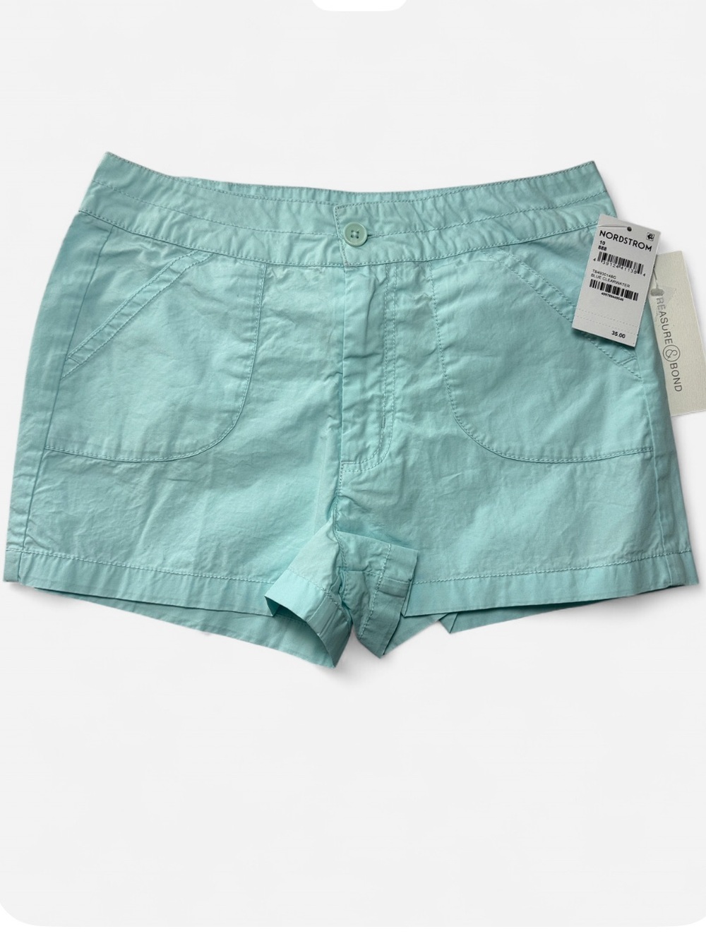 Treasure & Bond Girls Light Aqua 100% Cotton Shorts Size 10 NWT